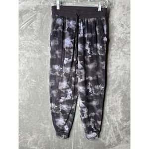Three Dots Sweatpants Womens Small Black Gray Marbeled Fleece Joggers‎